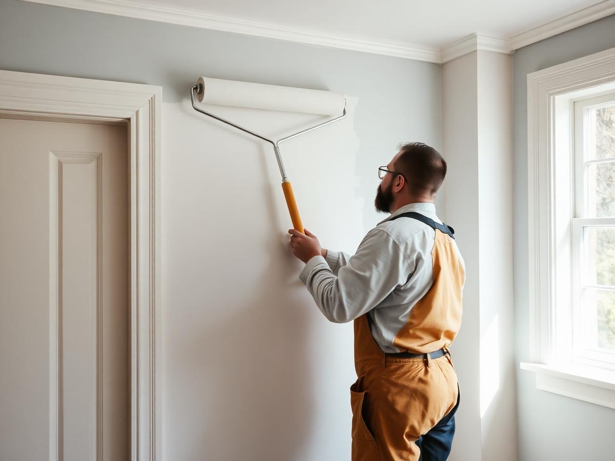 Vakman van Nowak Renovatie werkt wanden af tijdens een renovatie